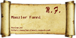 Maszler Fanni névjegykártya