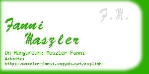 fanni maszler business card